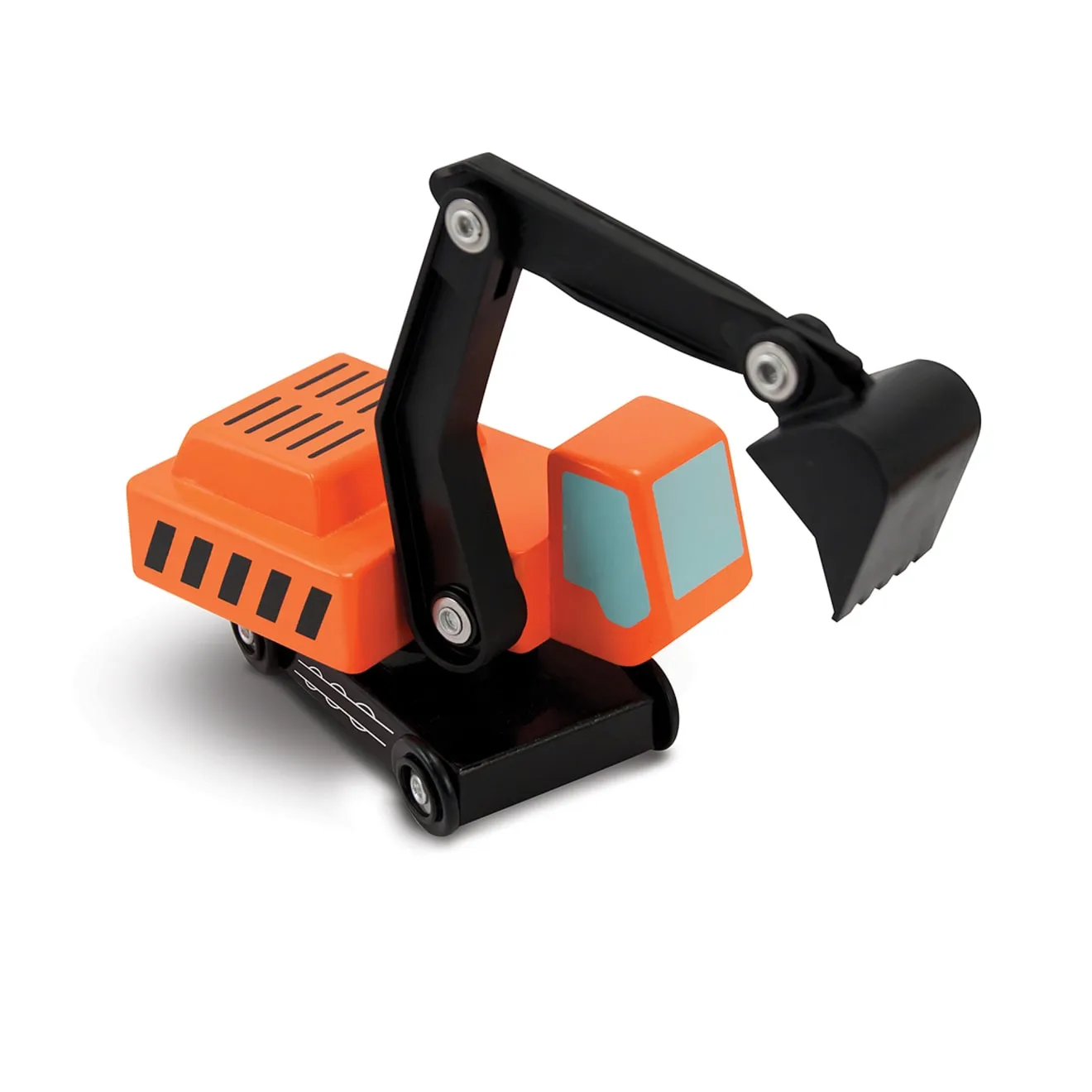 Melissa & Doug Trailer & Excavator houten voertuigen 3-delig bouwplaats