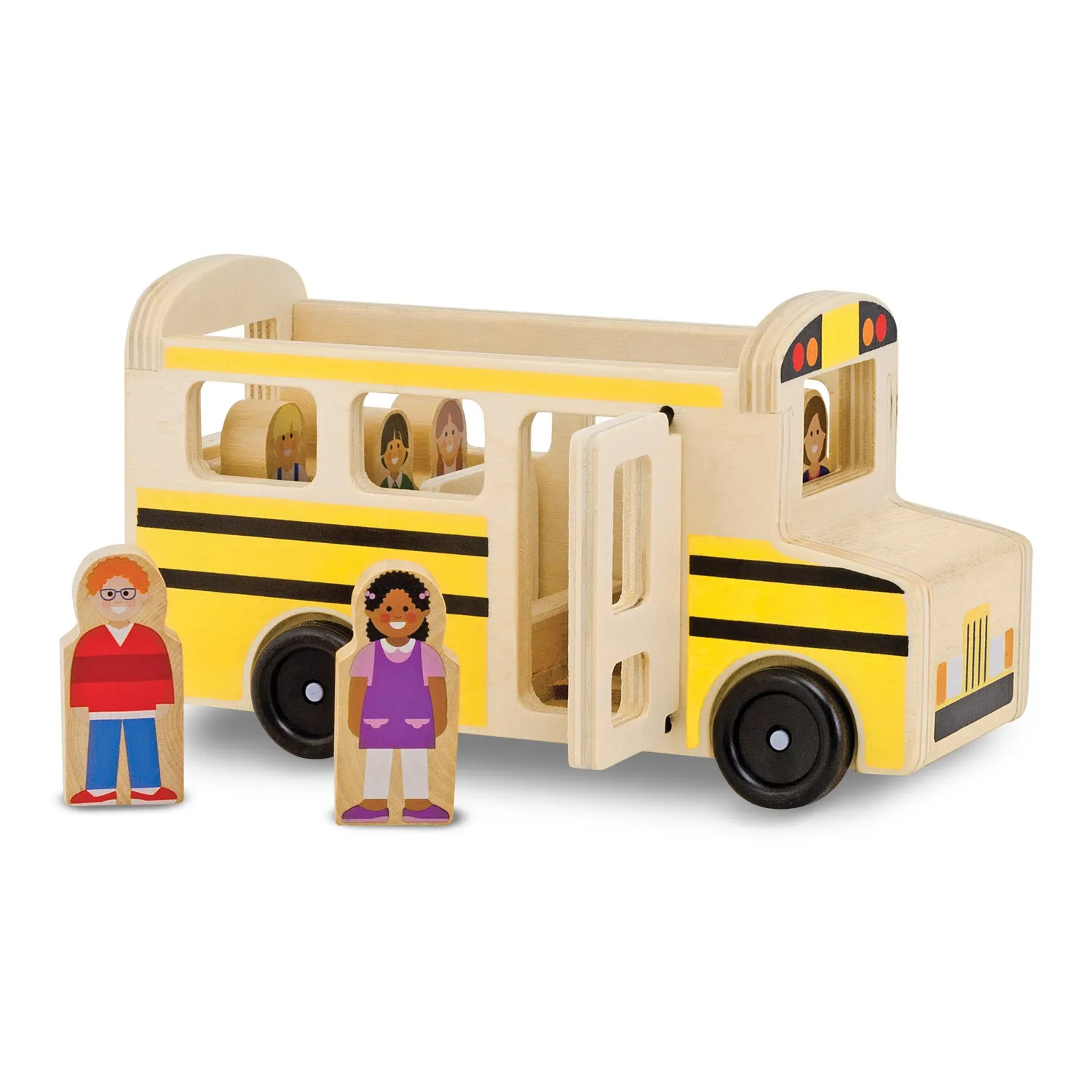 Melissa & Doug Wooden School Bus speelbus 8-delig hout