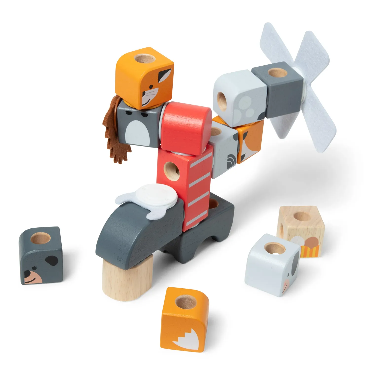 Melissa & Doug Blockables Farm + Woodland bouwset 2-pack