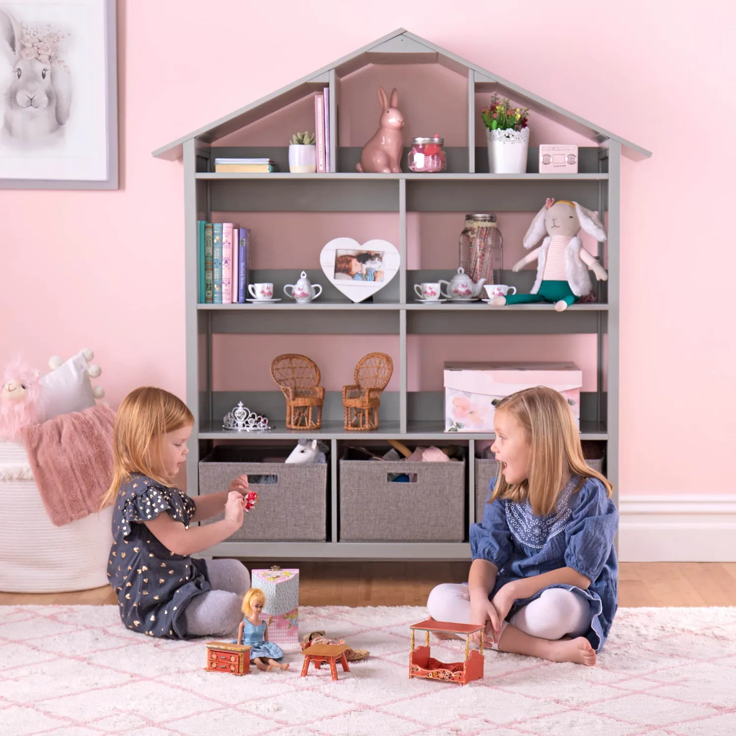 Guidecraft Martha Stewart Kids Dollhouse boekenkast linen
