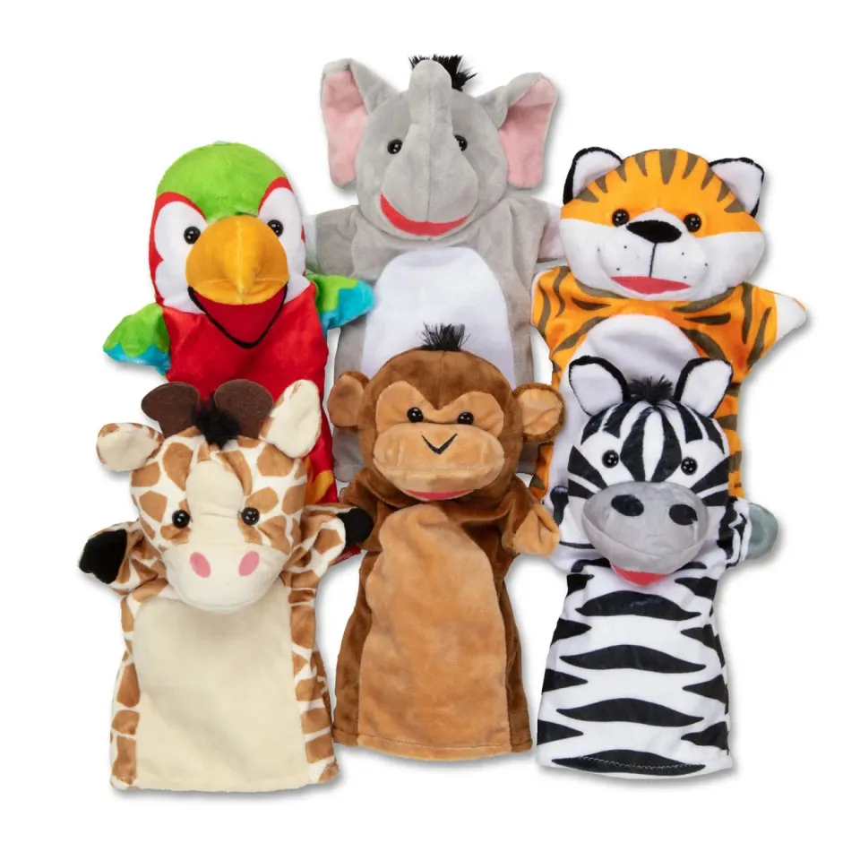 Melissa & Doug Safari Buddies handpoppen 6 stuks