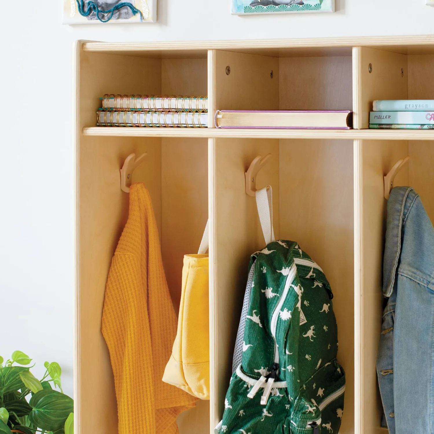 Guidecraft EdQ 5-vaks locker kinderkast naturel berkenhout