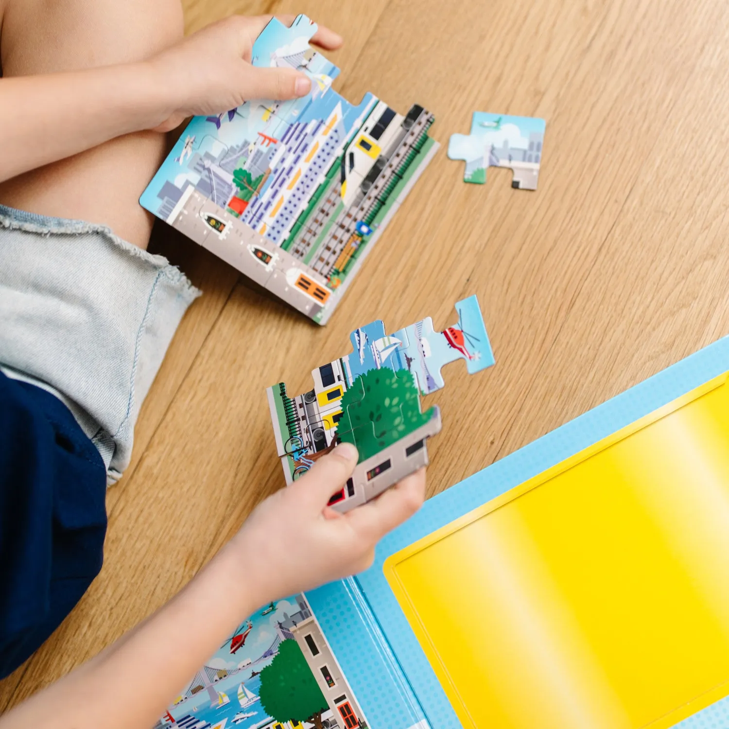 Melissa & Doug Take-Along Vehicles magneetpuzzel 2x15 stukjes