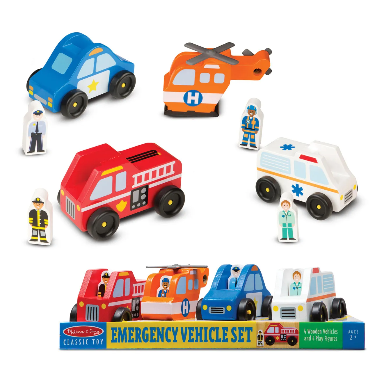 Melissa & Doug Emergency voertuigenset hout