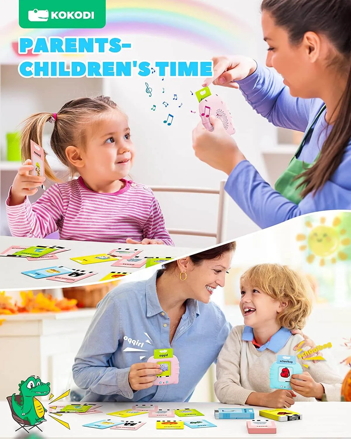 KOKODI Talking Flash Cards leerkaarten kat blauw 224 woorden