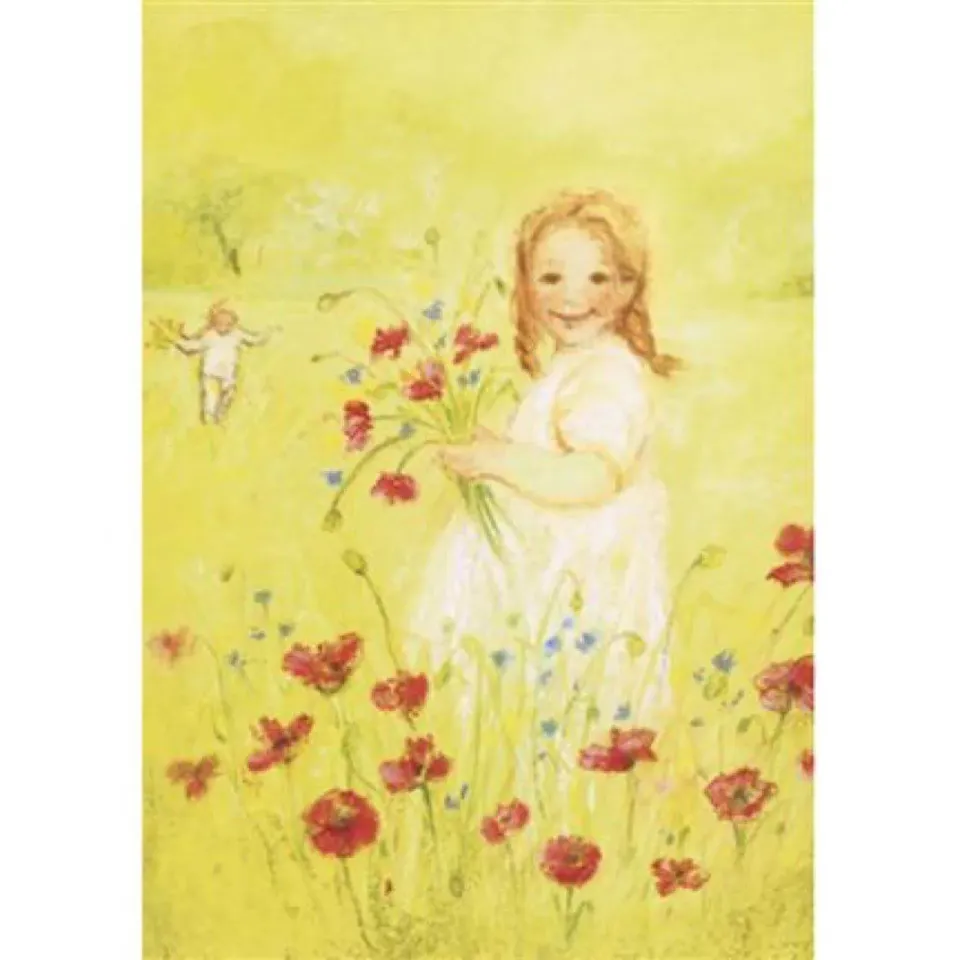 Ginger Fairy Marjan van Zeyl Bloemen plukken kaart 10,5x15 cm