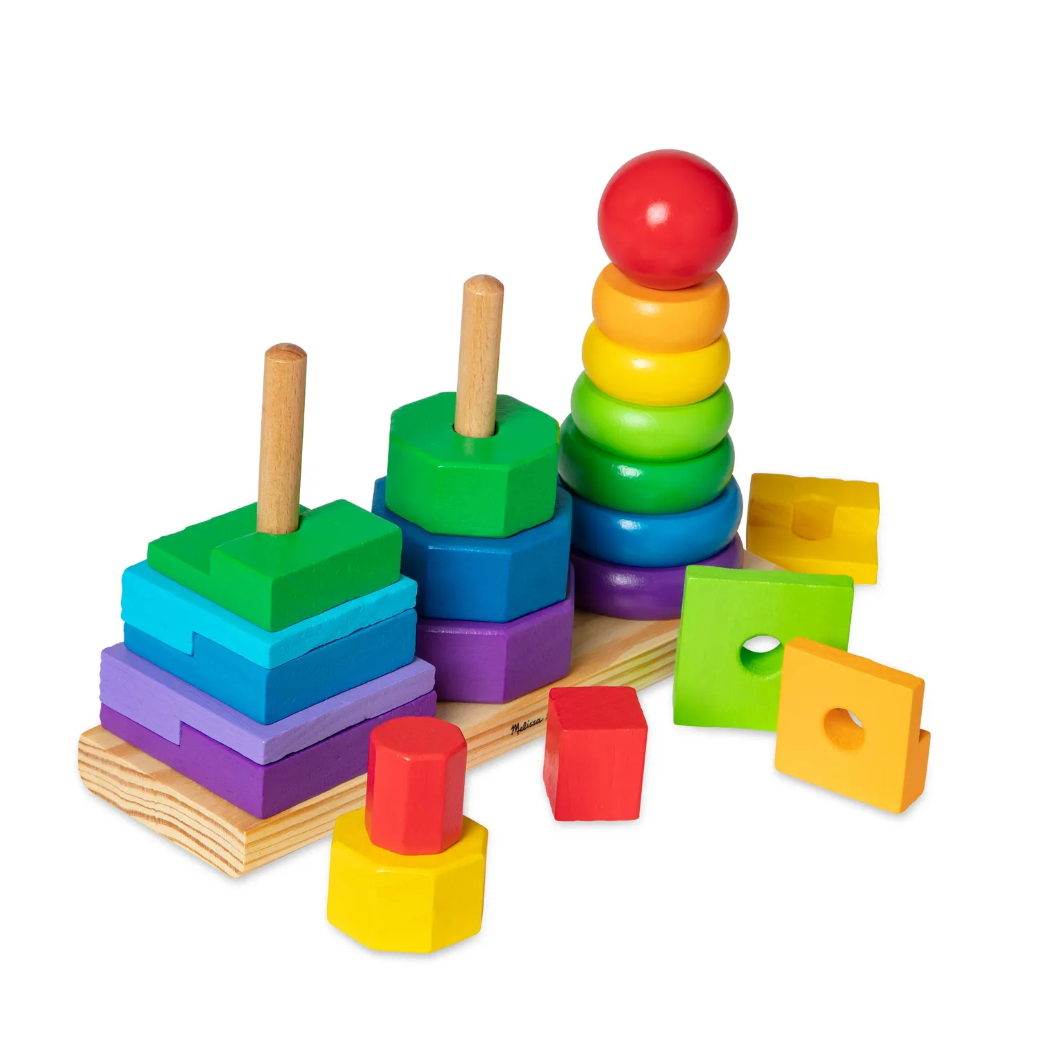 Melissa & Doug Geometric Stacker houten stapelaar 21-delig