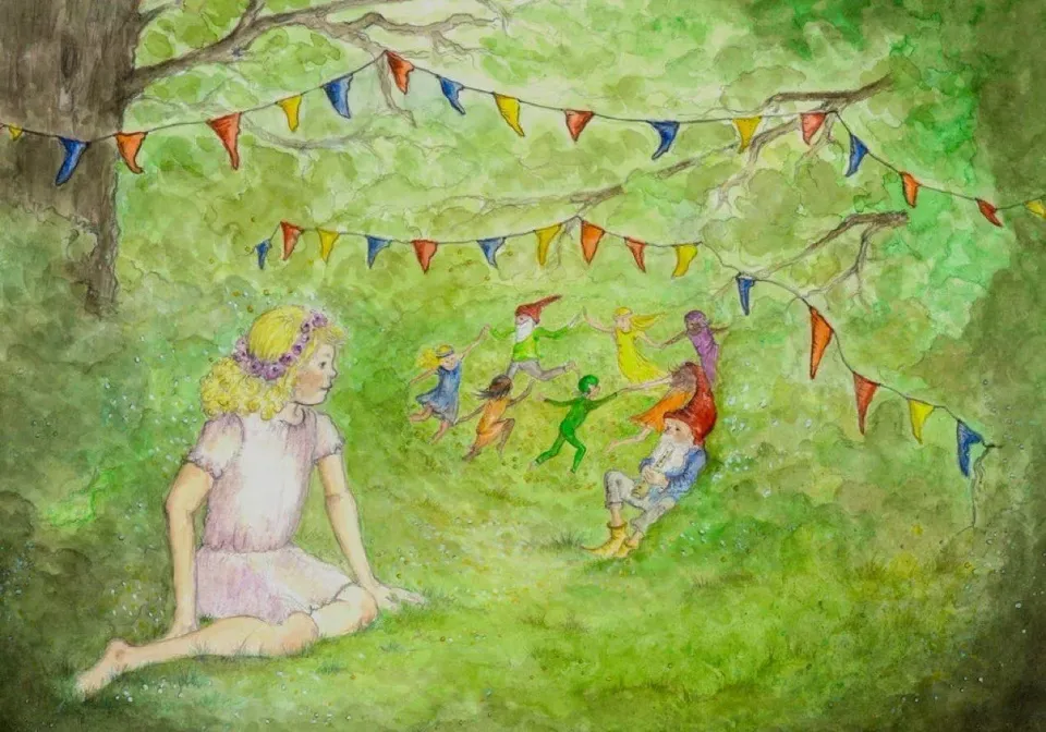 Ginger Fairy Eentje van Margo Feest wenskaart 10,5x15 vrolijk