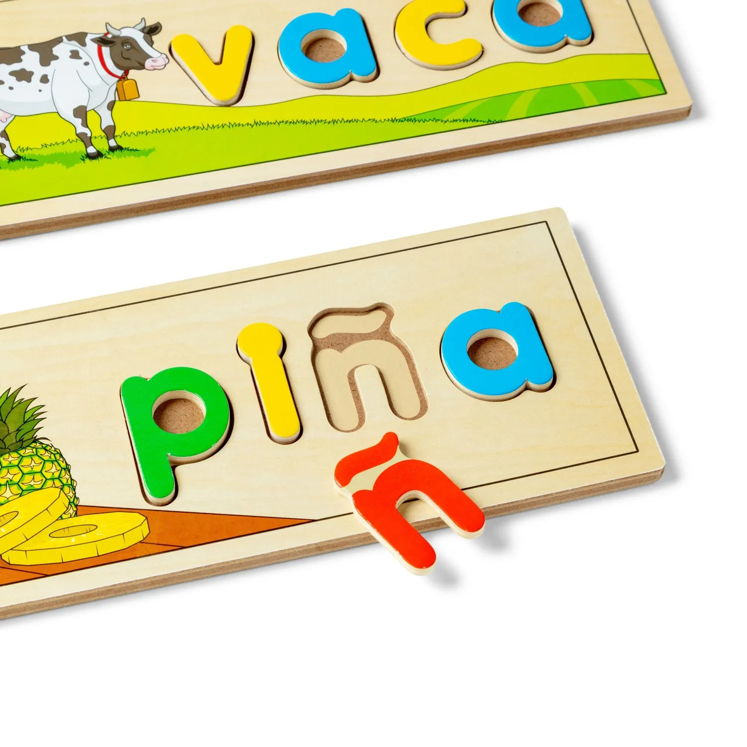 Melissa & Doug See & Spell Spaanse houten puzzel 64 letters
