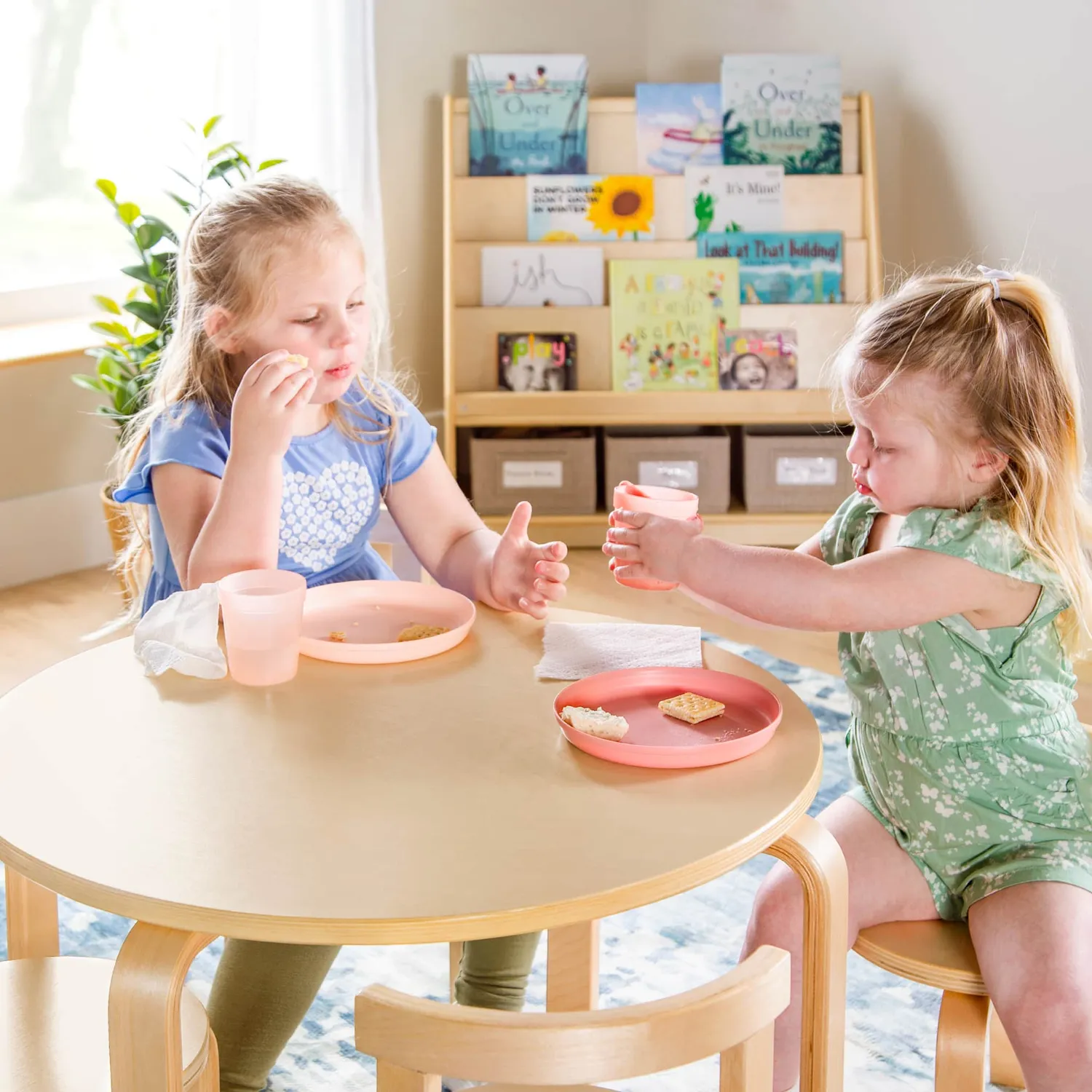 Guidecraft Nordic Tafel met 4 Stoelen Kinderset Naturel Hout