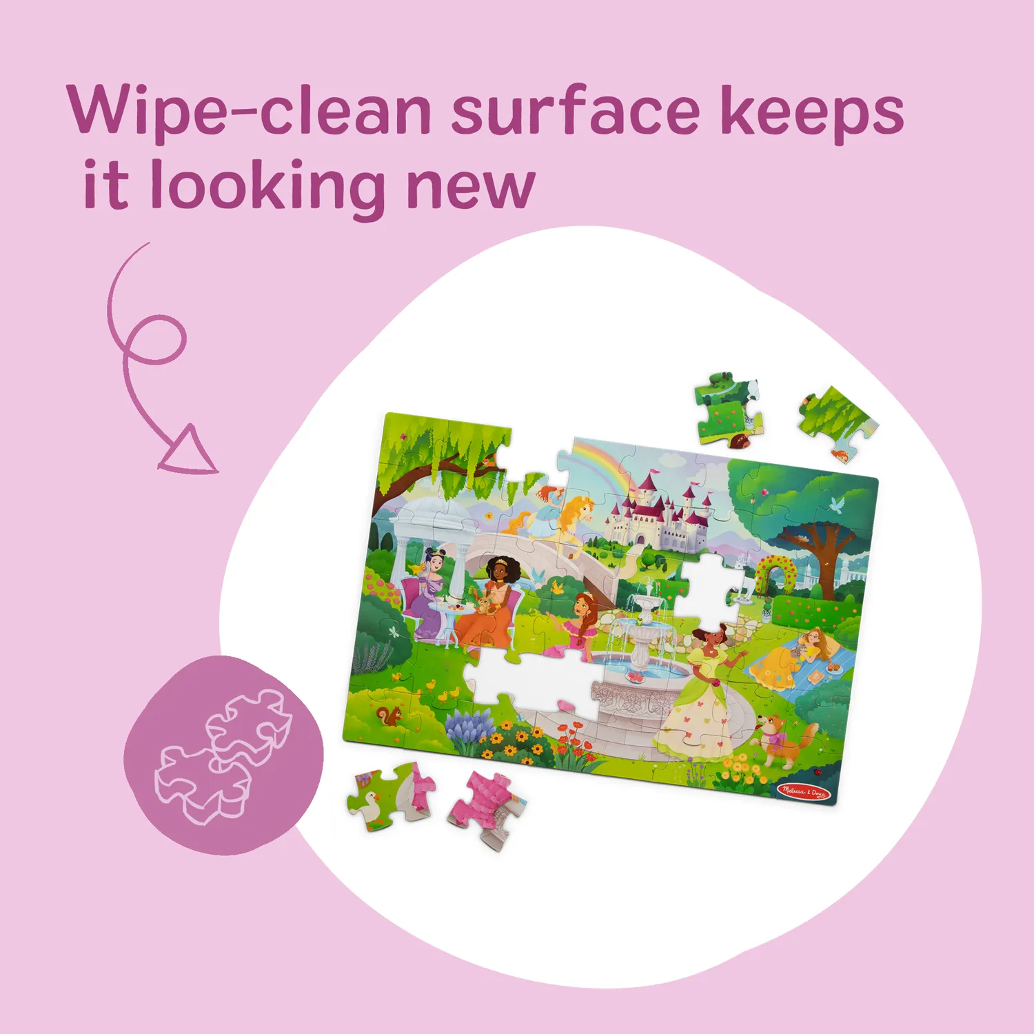 Melissa & Doug Fairy Tale Castle vloerpuzzel 48 stukjes