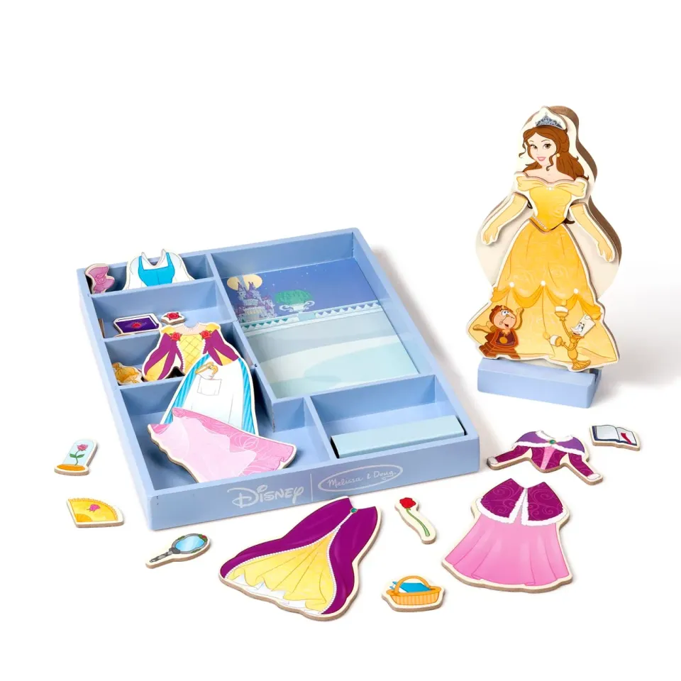 Melissa & Doug Belle houten magnetische aankleedpop 30-delig