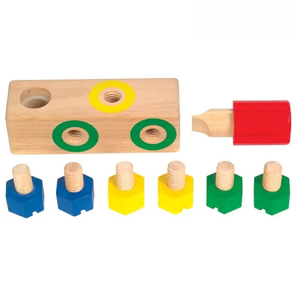 Guidecraft Screw Block houten schroefspel 10 cm