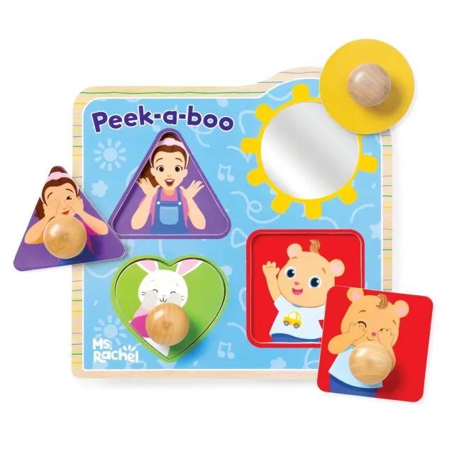 Melissa & Doug Ms Rachel Peek-a-Boo puzzel 4 stuks houten