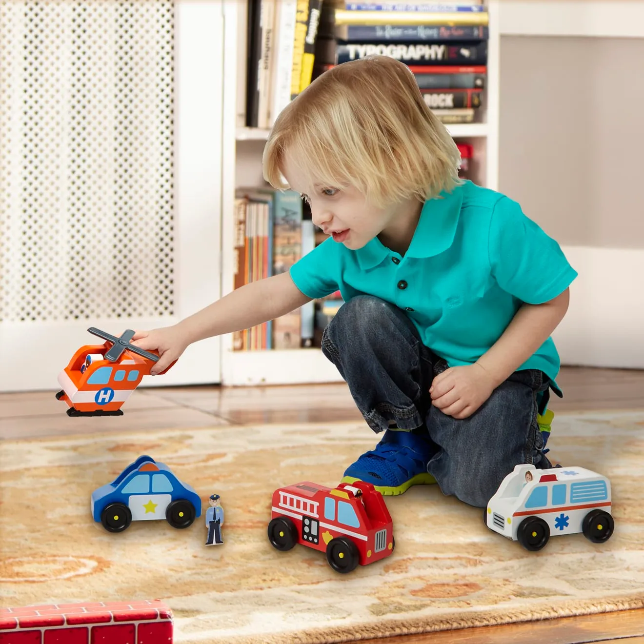 Melissa & Doug Emergency voertuigenset hout