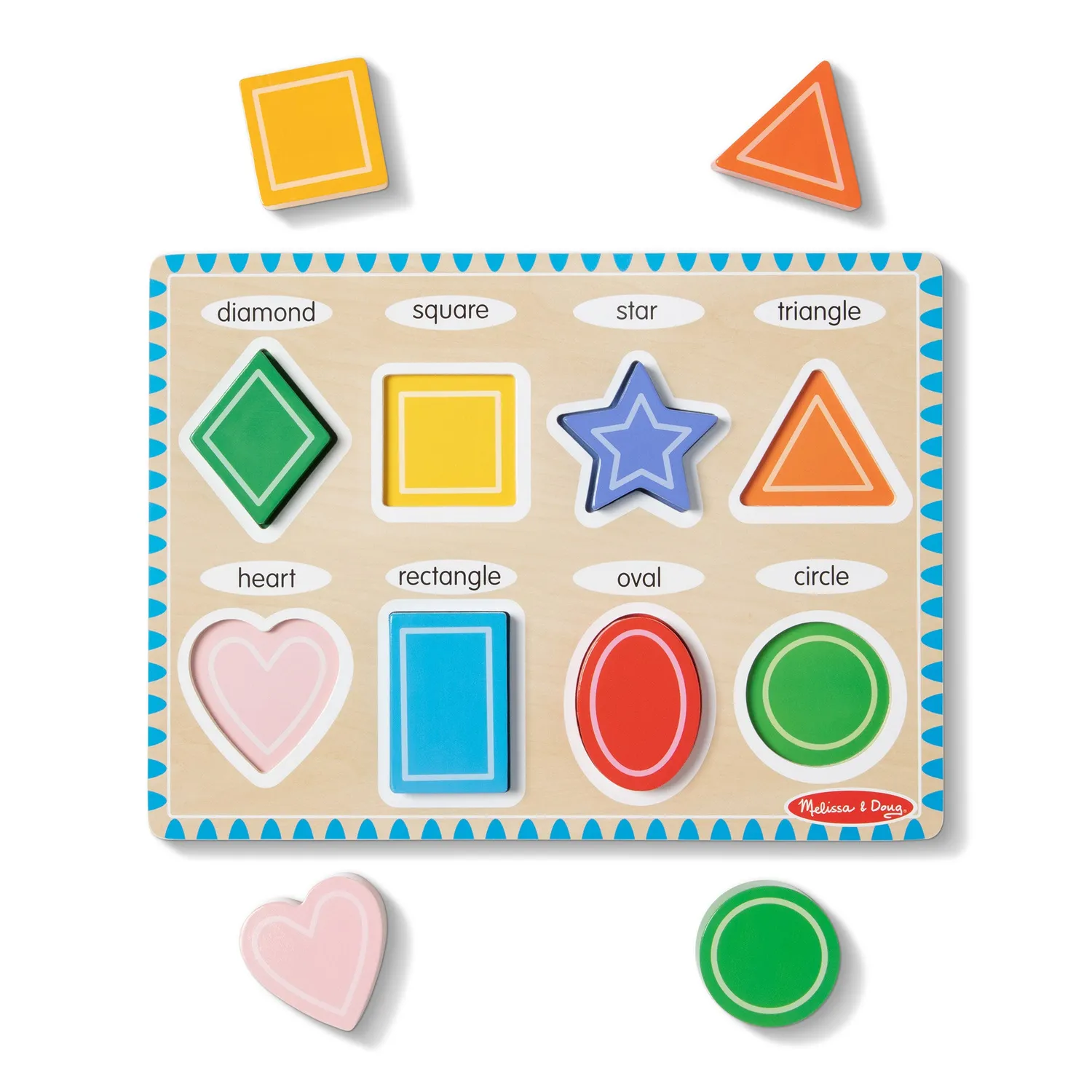 Melissa & Doug Shapes Chunky vormenpuzzel hout 8 stukjes