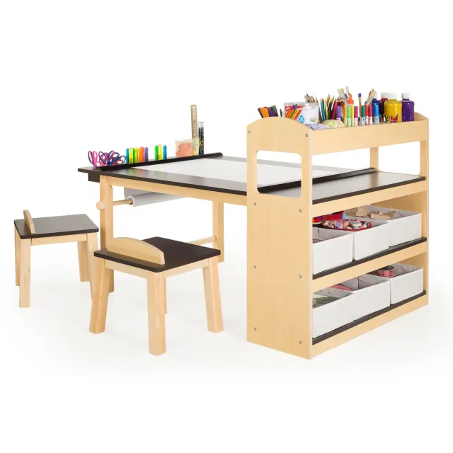 Guidecraft Deluxe Art Center knutseltafel met papierrol