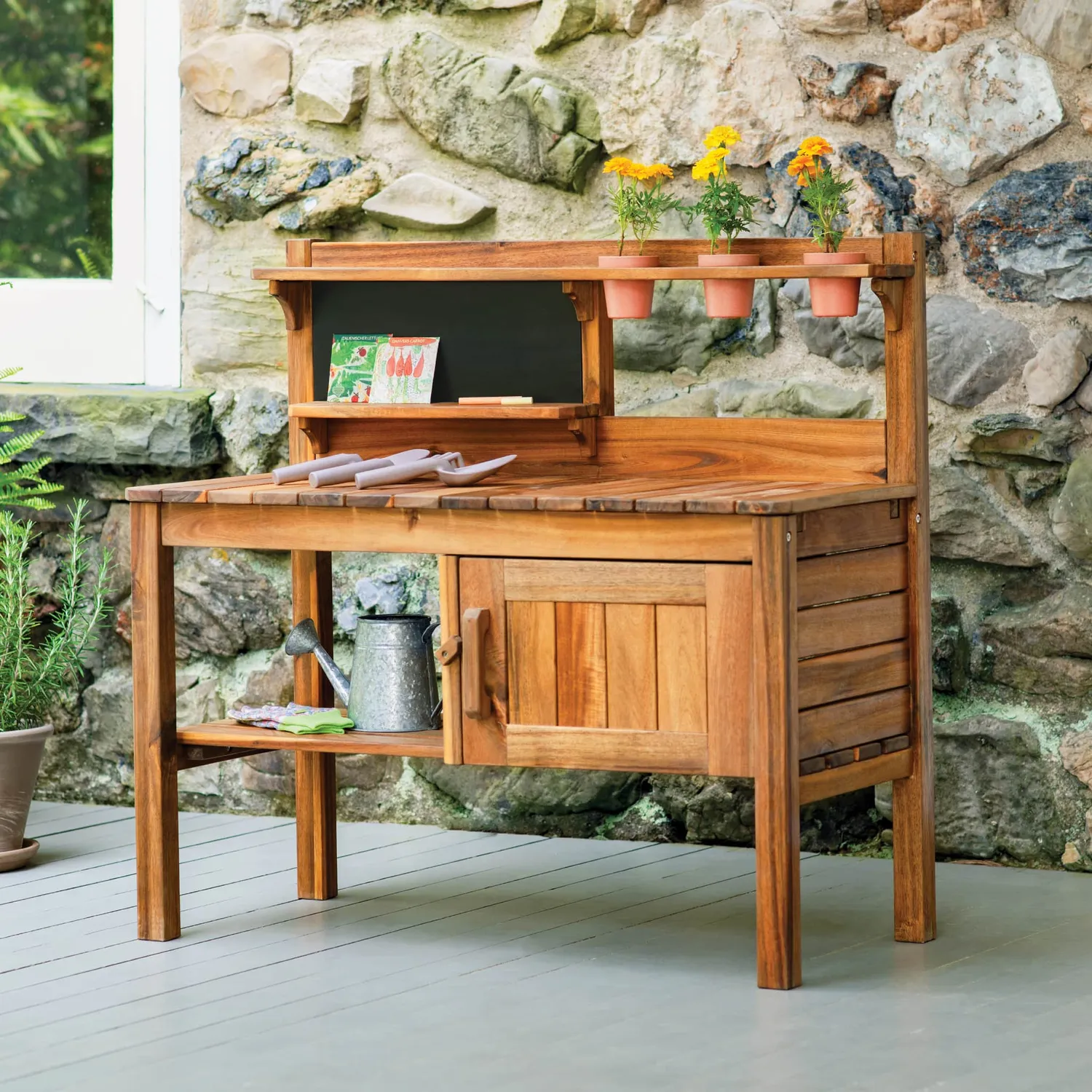 Martha Stewart Kids Potting Bench planttafel acacia met gereedschap