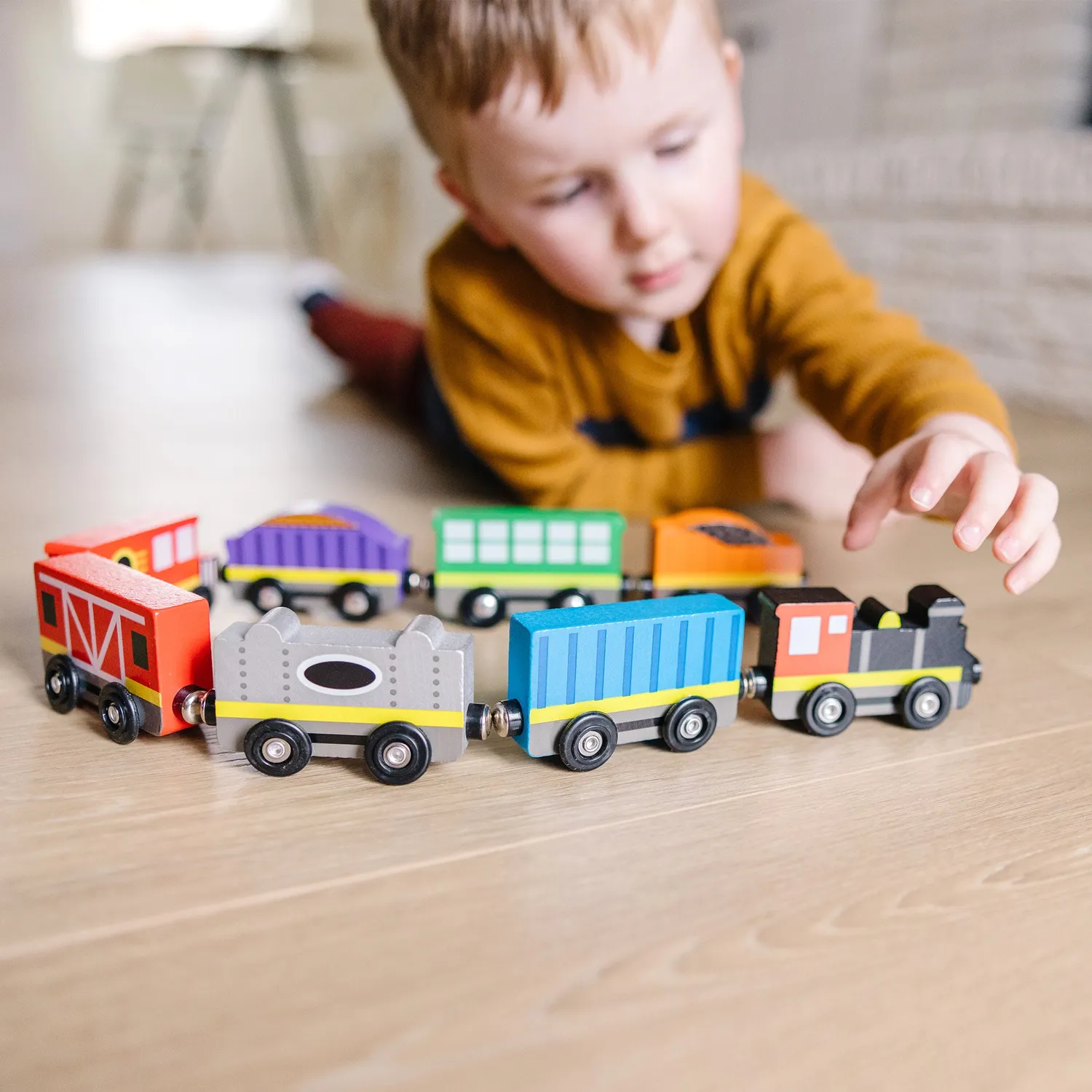 Melissa & Doug houten trein 8-delig magnetisch