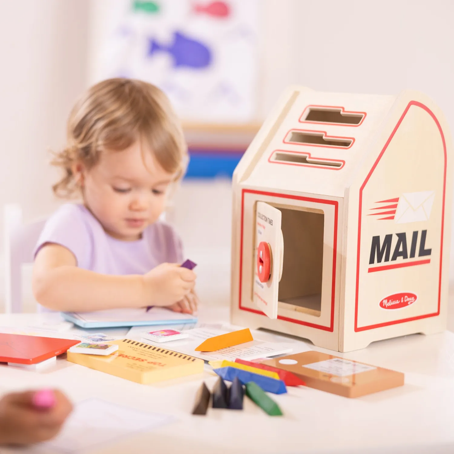 Melissa & Doug Stamp and Sort houten brievenbus postset 3-5 jaar