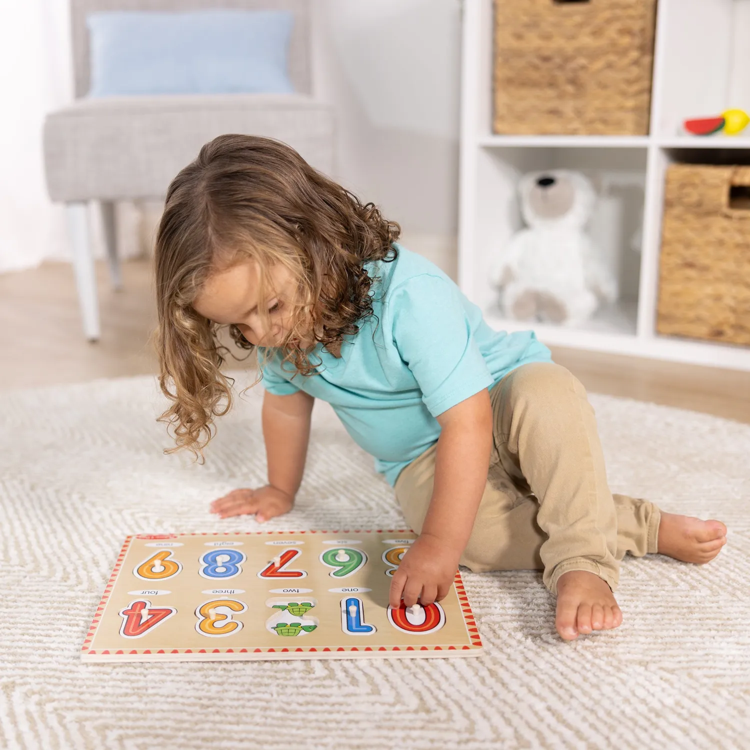 Melissa & Doug Lift & See Numbers nopjespuzzel 10 stukjes hout