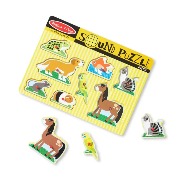 Melissa & Doug Pets geluidspuzzel 8 stukjes met dierengeluid