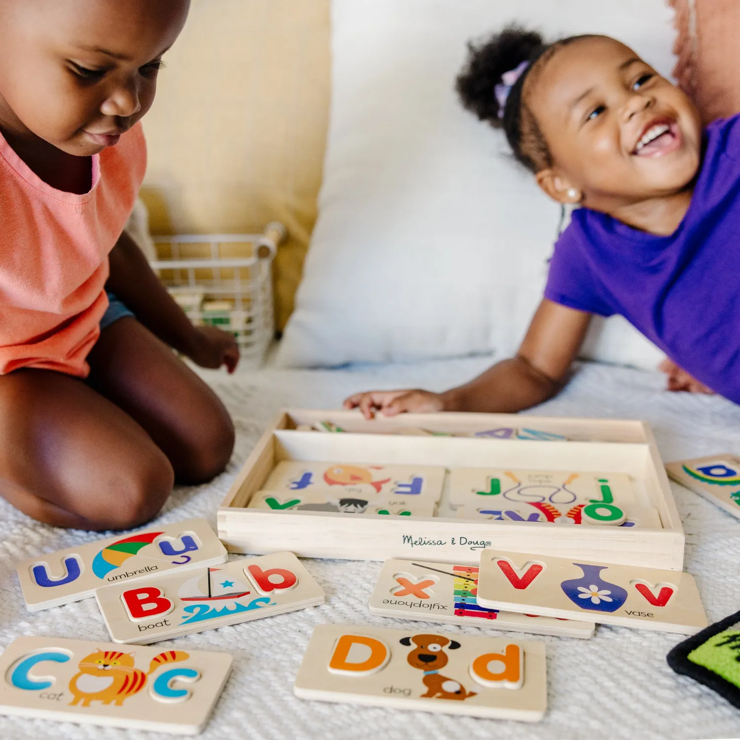 Melissa & Doug ABC letterborden hout letters leren 52-delig