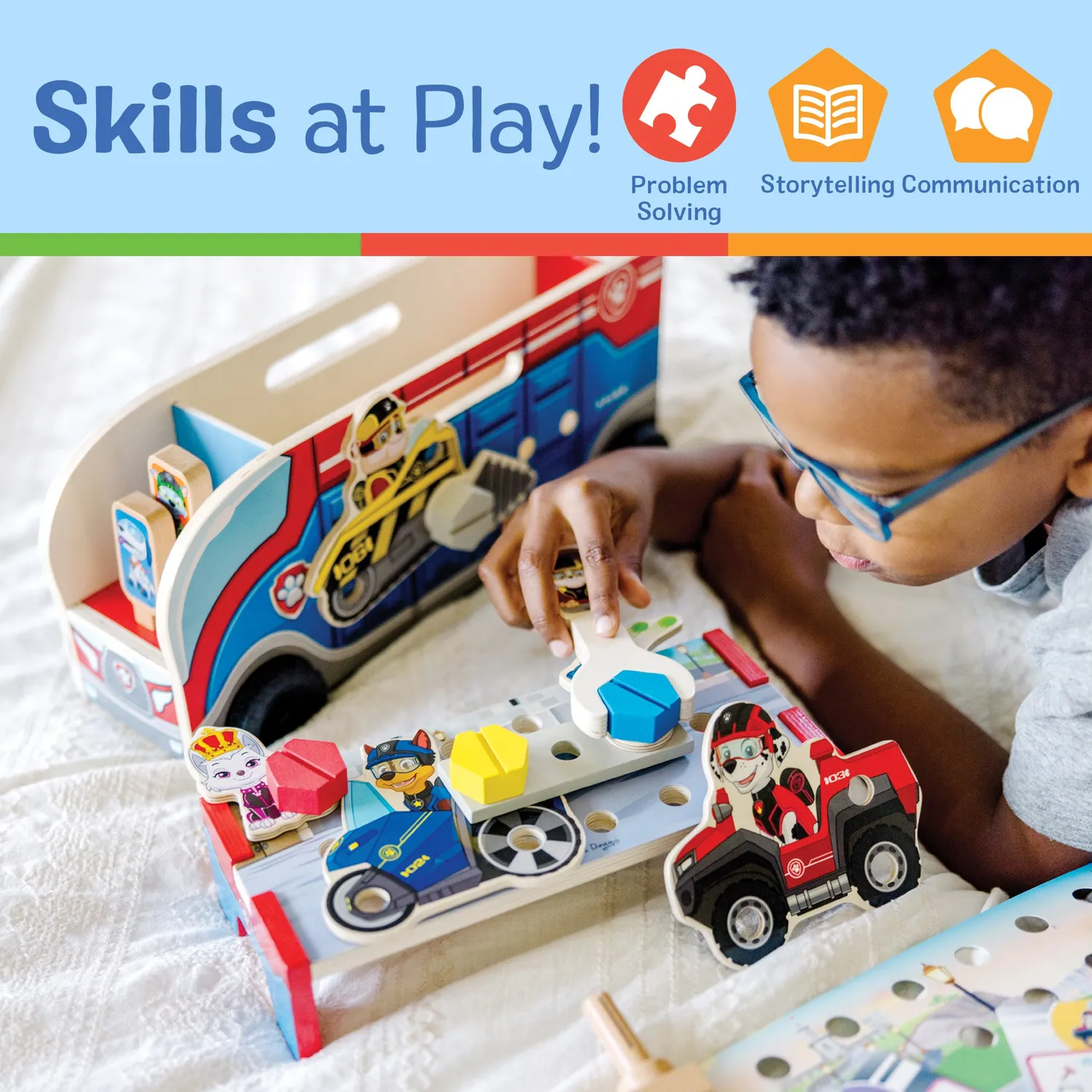 Melissa & Doug PAW Patrol Match & Build missiecruiser hout