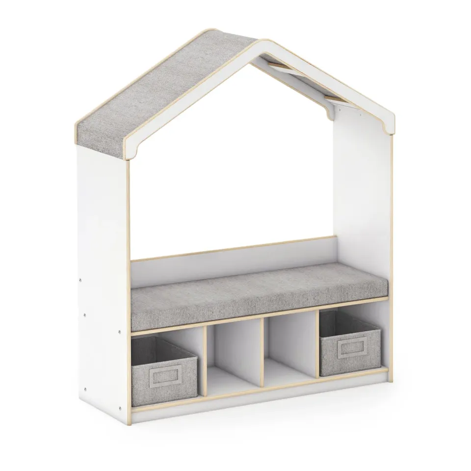 EdQ Reading Nook with Storage leeshoek wit 4 vakken zitbank