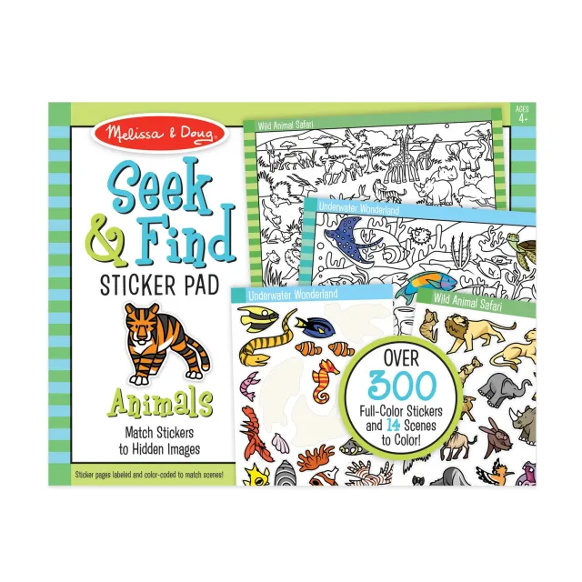 Melissa & Doug Seek & Find Animals stickerboek dieren 400 stickers