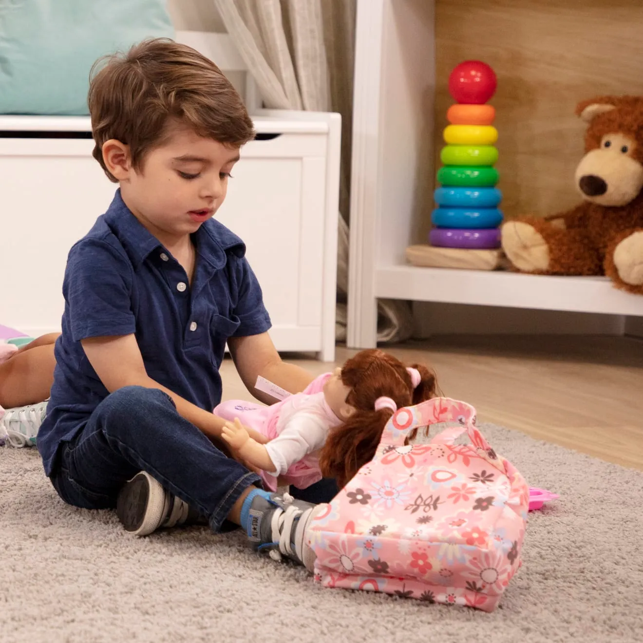 Melissa & Doug Mine to Love luiertas poppenset bloemen
