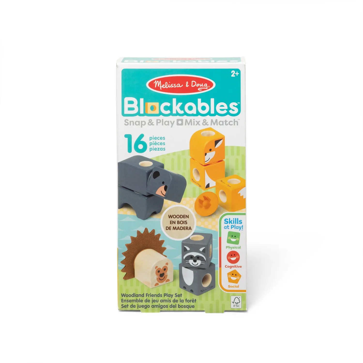 Melissa & Doug Blockables Woodland Friends Bouwset 16-delig