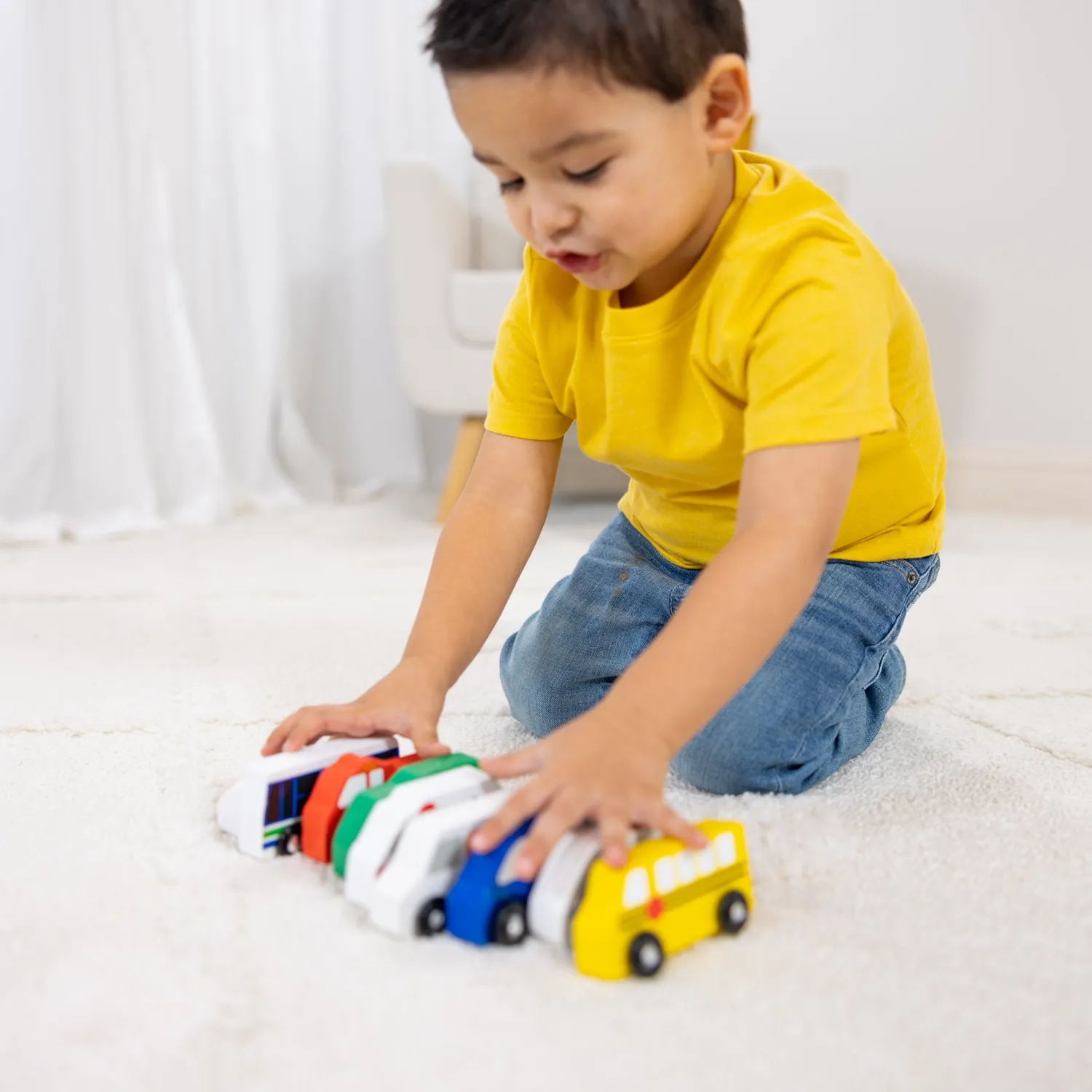 Melissa & Doug Town Vehicles houten voertuigen 9-delig