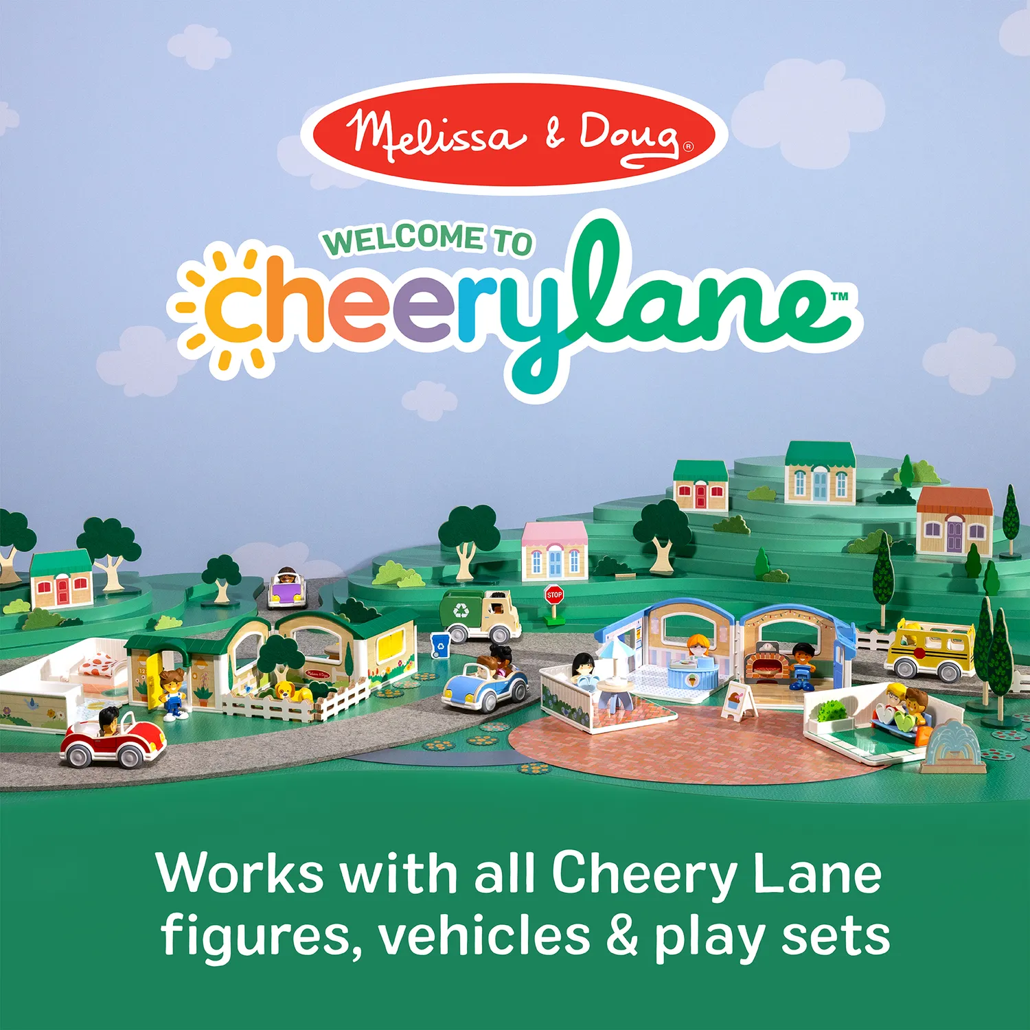 Melissa & Doug Cheery Lane poppenhuis met figuren
