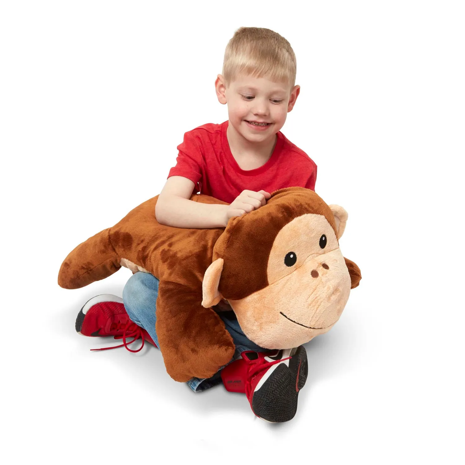 Melissa & Doug Cuddle Monkey Jumbo knuffel bruin 70 cm