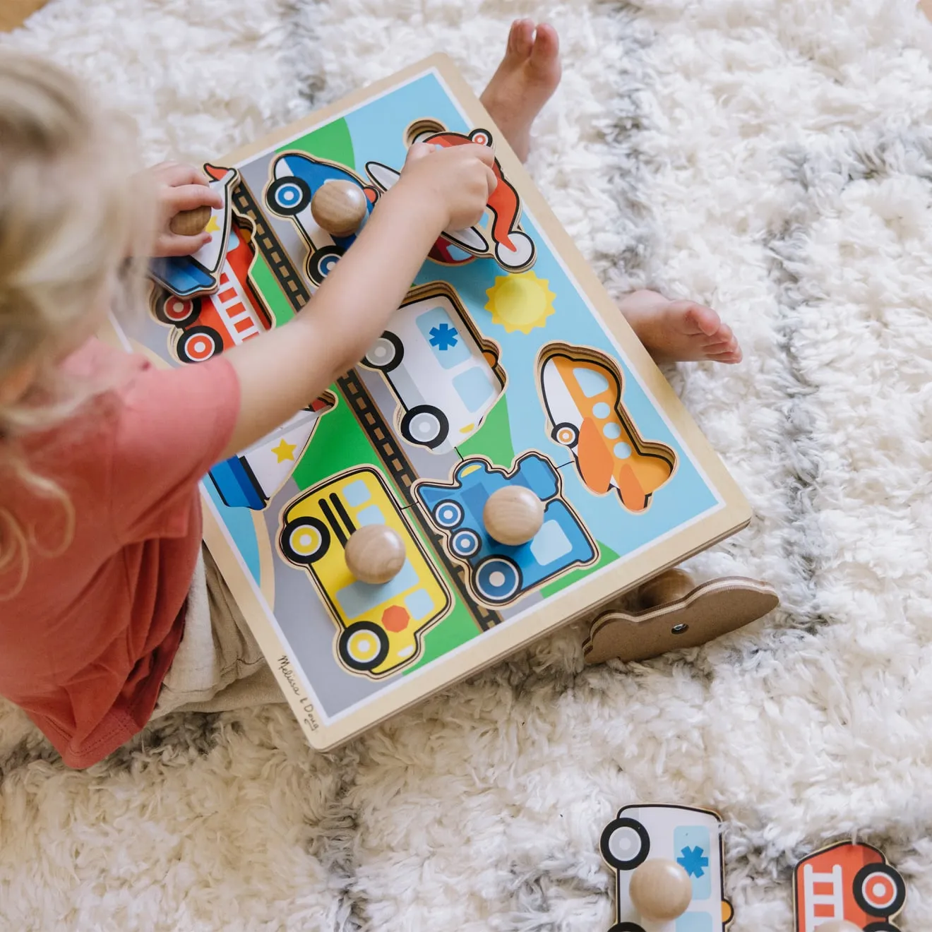 Melissa & Doug Vehicles Jumbo Knob puzzel houten 8 stukjes