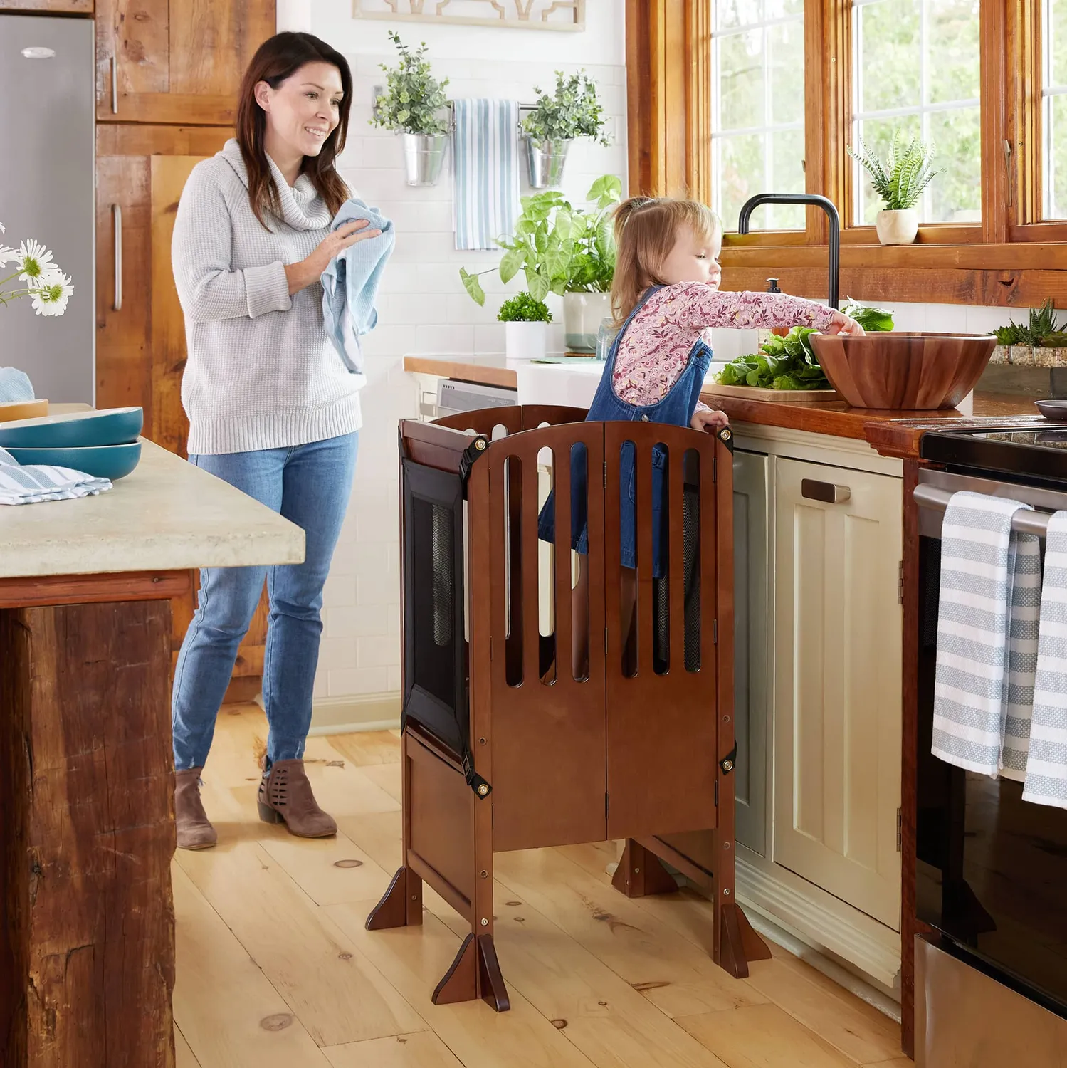 Guidecraft Contemporary Kitchen Helper leertoren wit peuter