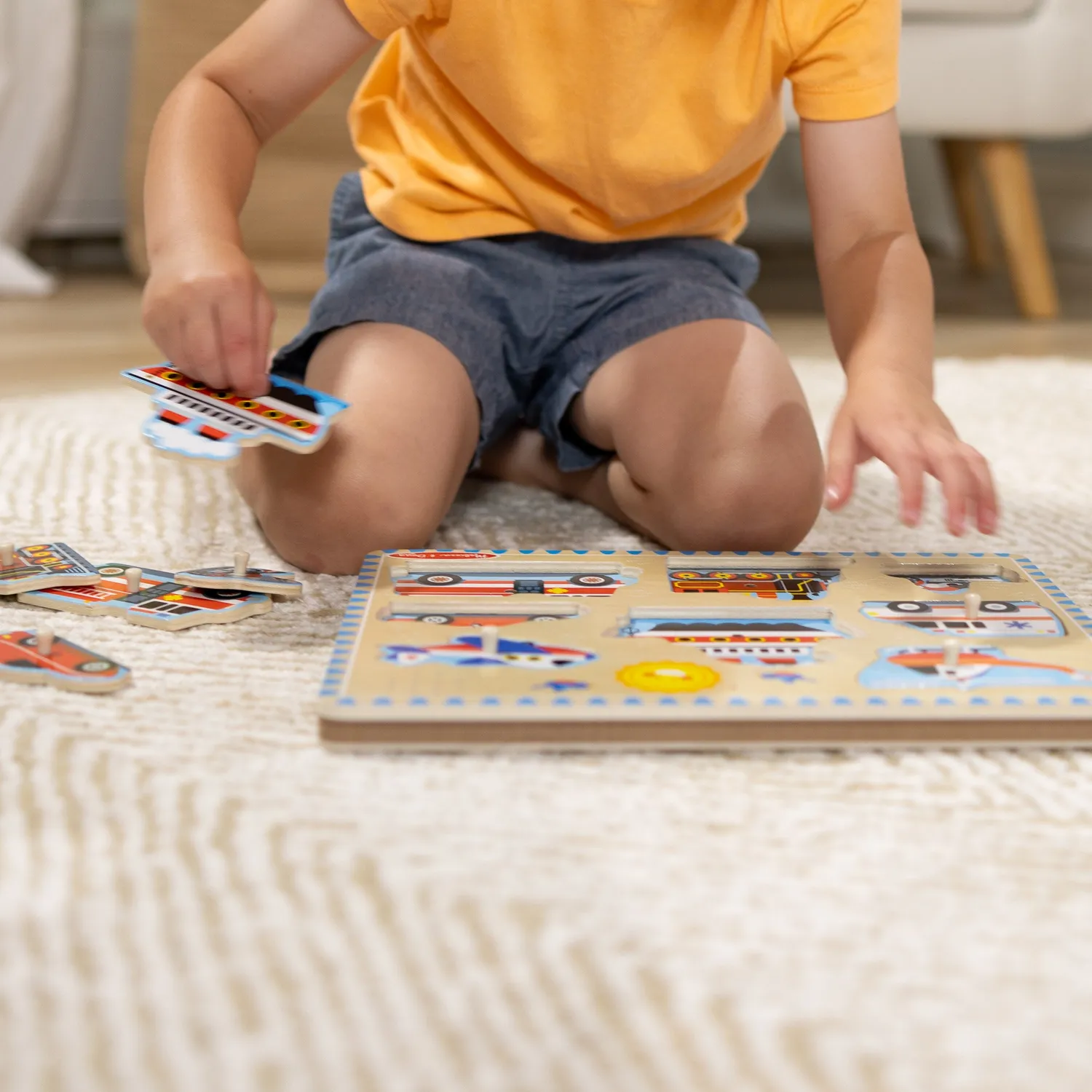 Melissa & Doug Vehicles geluidspuzzel 8 stukjes hout