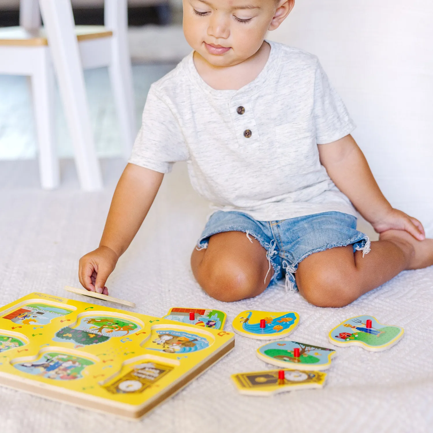 Melissa & Doug Nursery Rhymes 1 geluidspuzzel 6 stukjes hout