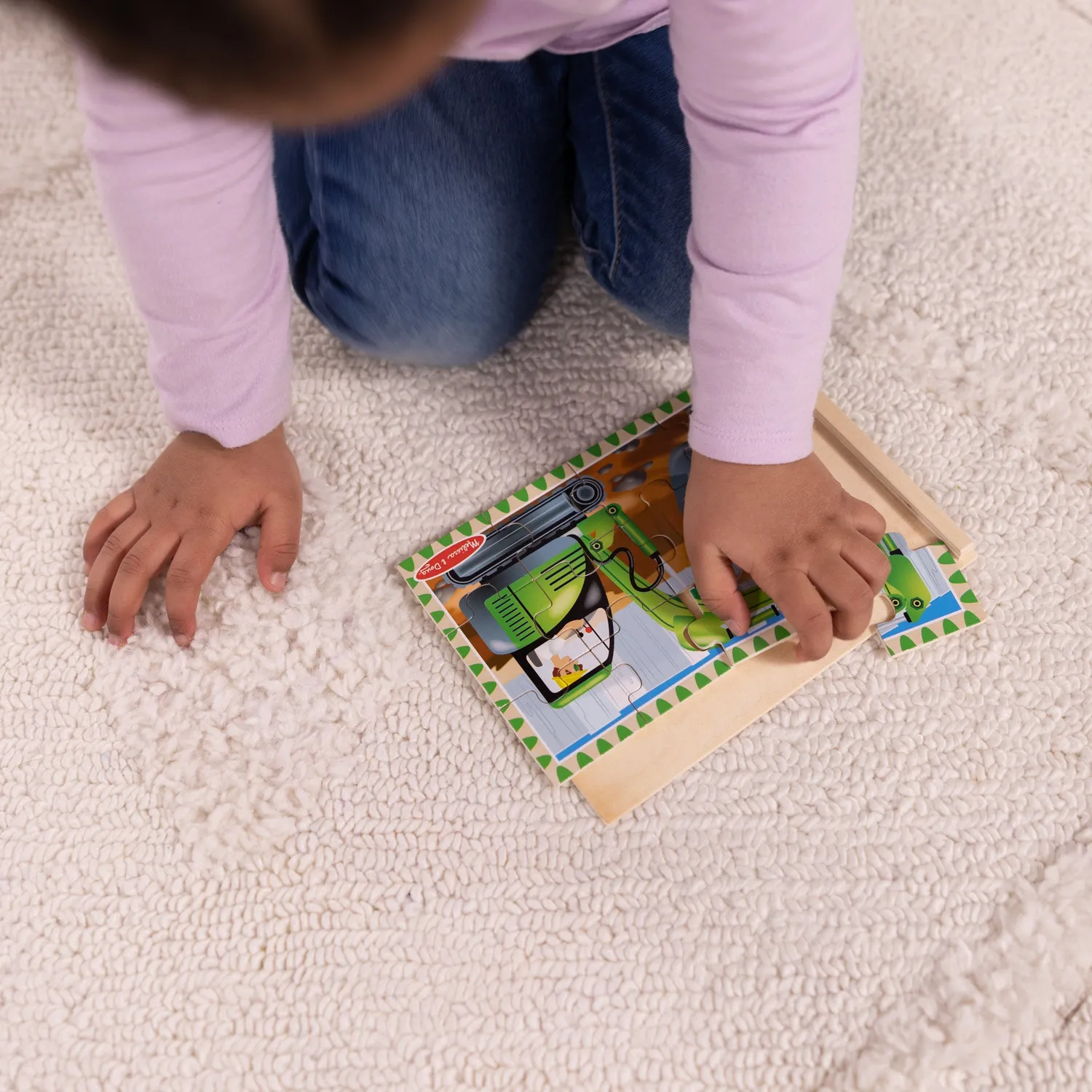 Melissa & Doug Construction houten puzzel 4x12 stukjes voertuigen