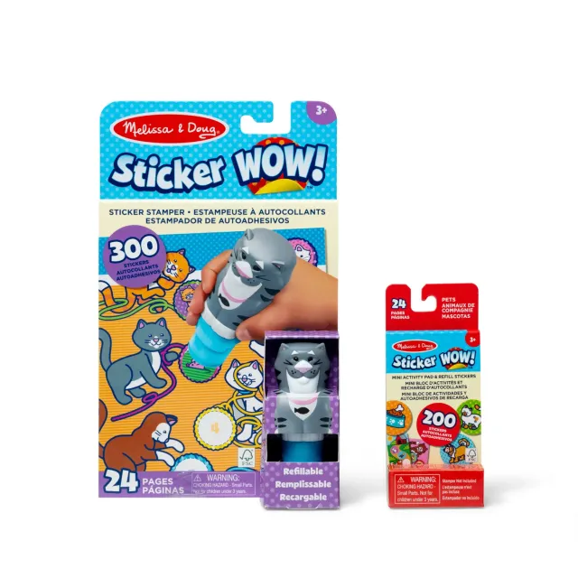 Melissa & Doug Sticker WOW Kat bundel met stamper 500 stuks