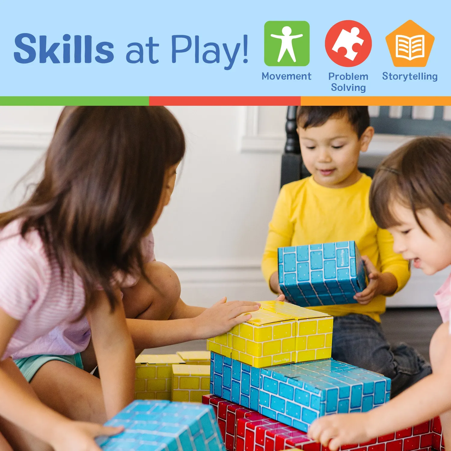 Melissa & Doug Jumbo Cardboard Blocks bouwblokken 24 stuks karton
