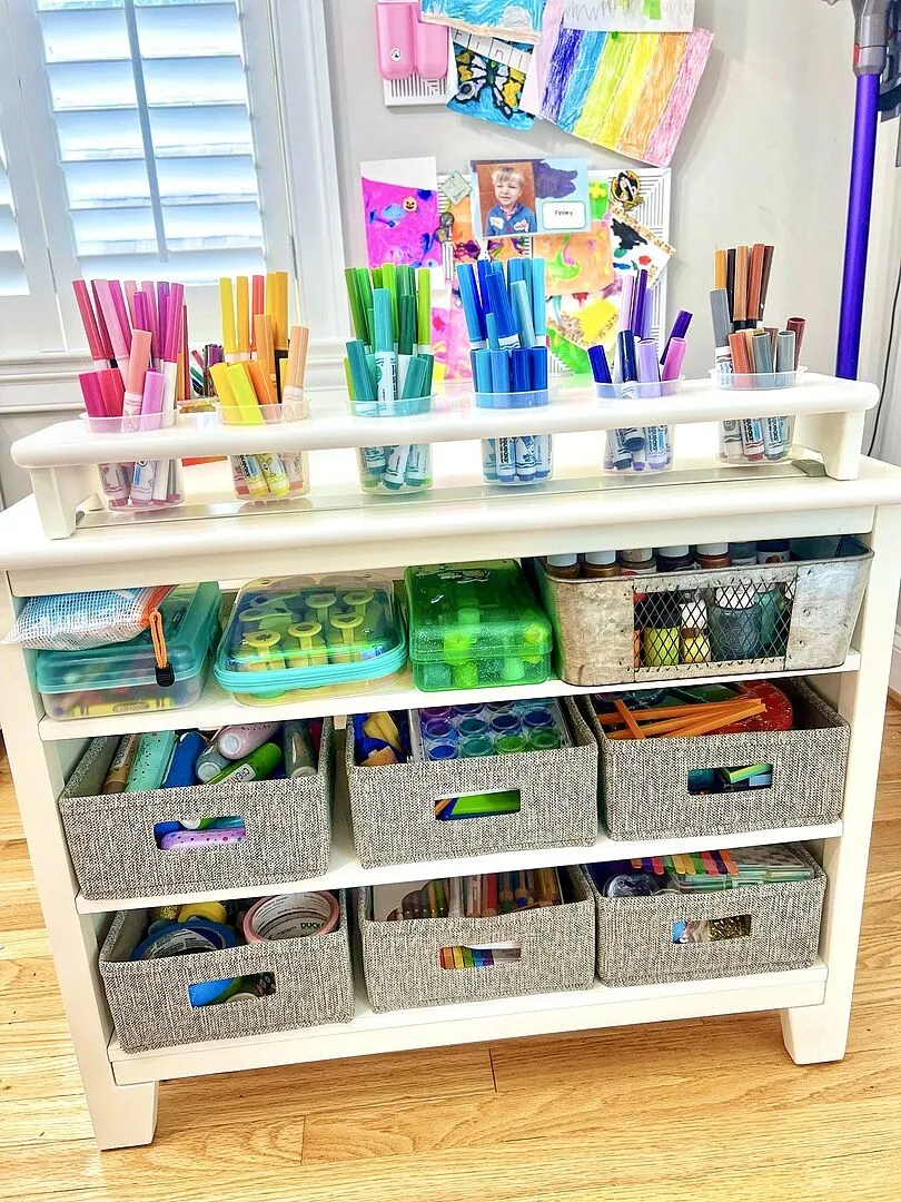Martha Stewart Kids Knutseltafel met Krukken Linen White Papierrol