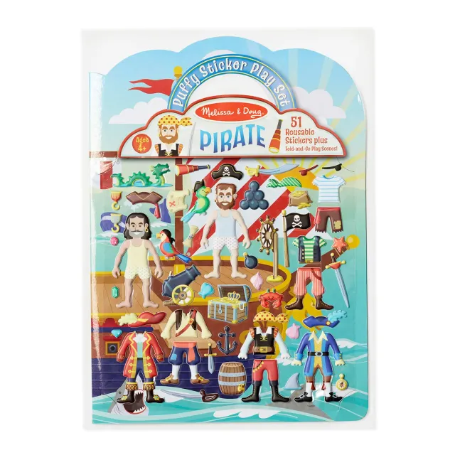 Melissa & Doug Puffy Sticker speelset piraat 51 herbruikbaar