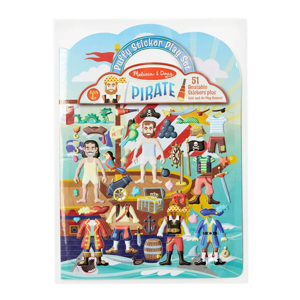 Melissa & Doug Puffy Sticker speelset piraat 51 herbruikbaar