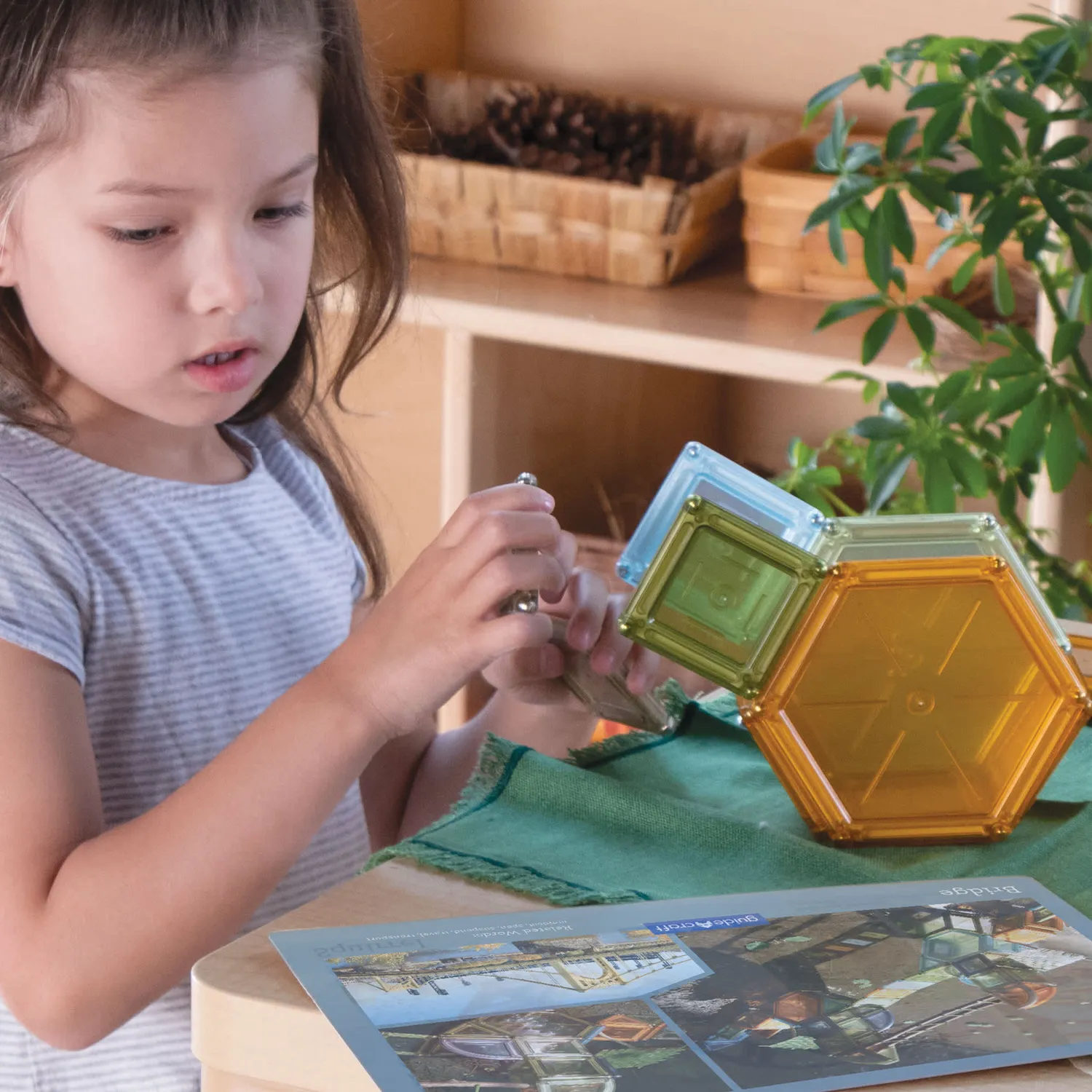 Guidecraft PowerClix Solids Natural 70 bouwset magnetisch