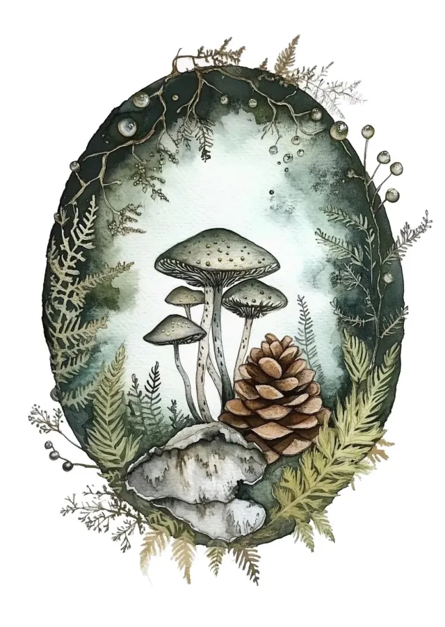 Ginger Fairy Enchanted Green kaart A6 structuurkarton