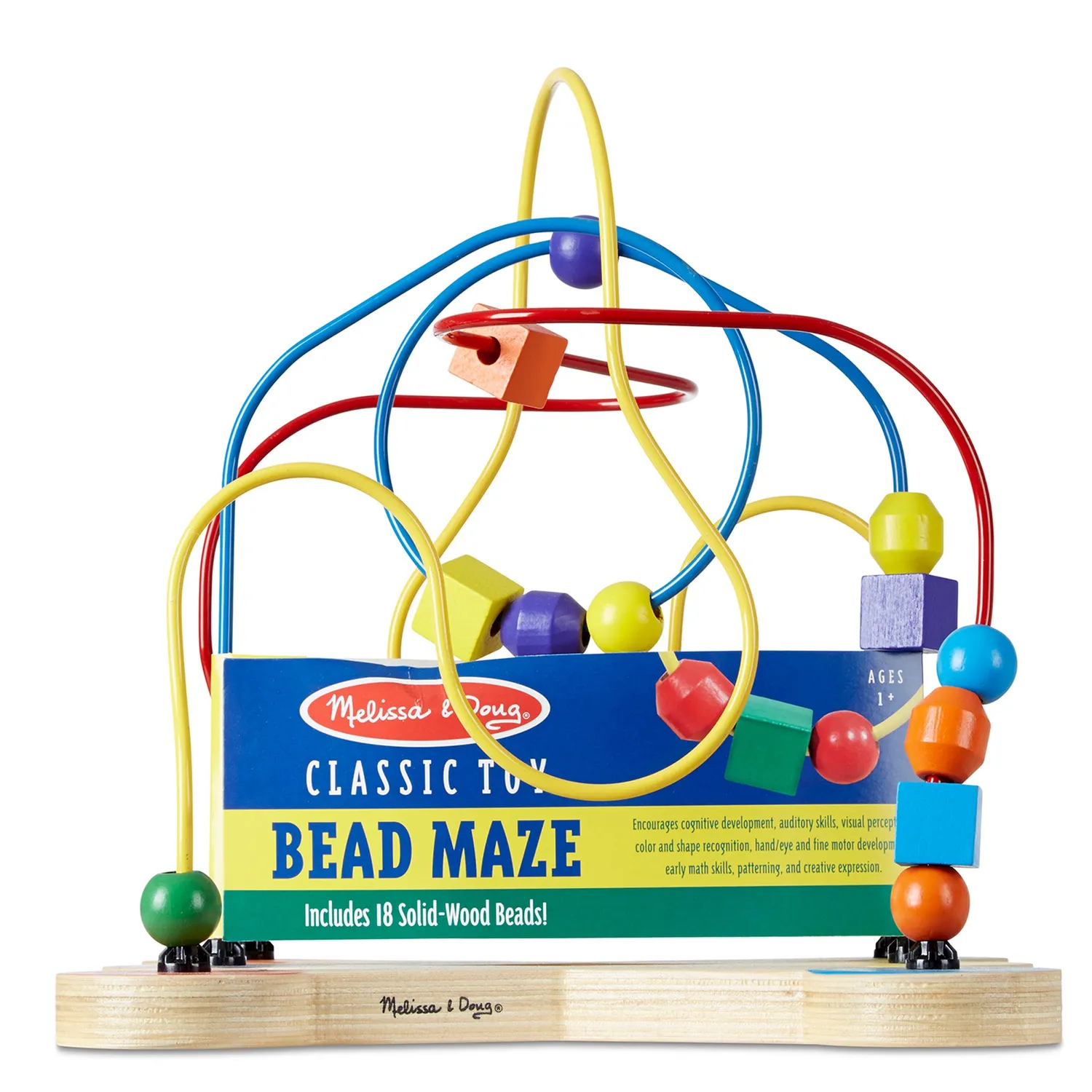Melissa & Doug Wooden Bead Maze Kralendoolhof hout 18 kralen