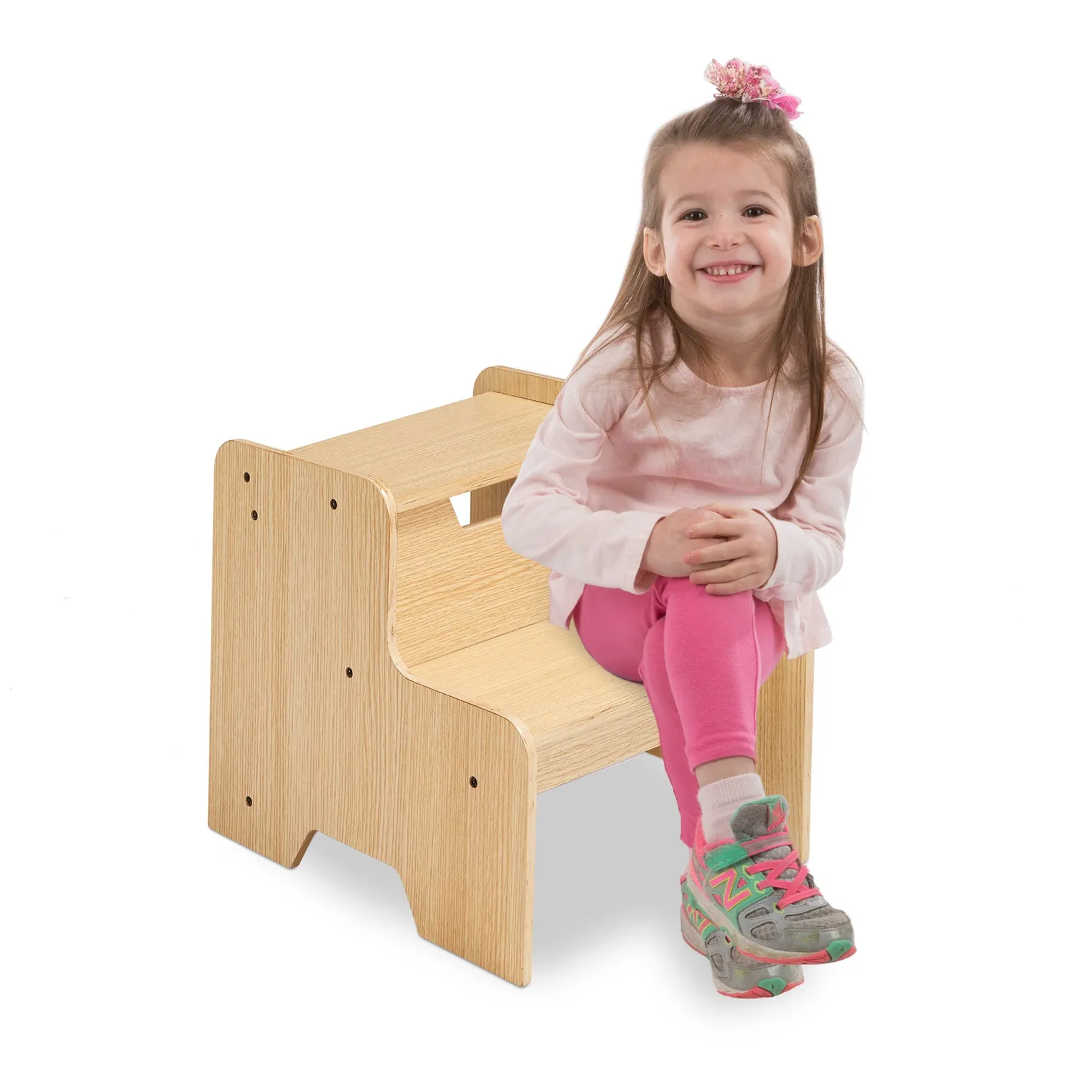 Melissa & Doug Wooden Step Stool opstapje naturel 2 treden hout
