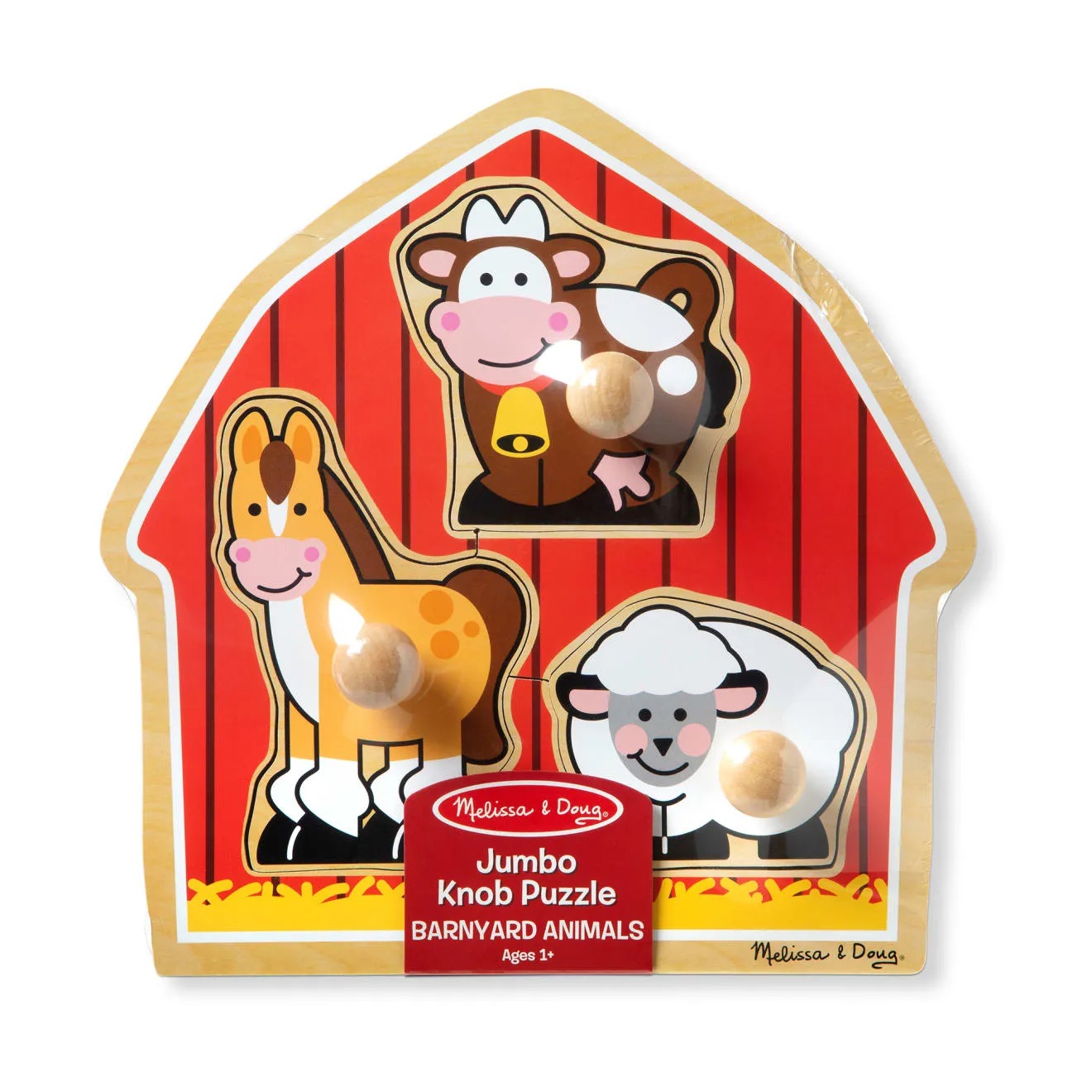 Melissa & Doug Barnyard Animals knobbelpuzzel 3 stukjes